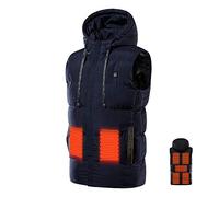 QYEURFOF Gilet riscaldato, Riscaldamento a 7 Zone, Campeggio all'aperto, Escursionismo, Pesca, Abbigliamento Invernale Caldo da Uomo, riscaldatore Elettrico USB, Giacca Termica, Blu, 5XL(Blue,7XL)