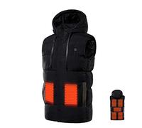 QYEURFOF Gilet riscaldato, Riscaldamento a 7 Zone, Campeggio all'aperto, Escursionismo, Pesca, Abbigliamento Invernale Caldo da Uomo, riscaldatore Elettrico USB, Giacca Termica, Blu, 5XL(Black,3XL)