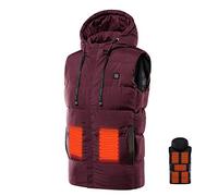 QYEURFOF Gilet riscaldato, Riscaldamento a 7 Zone, Campeggio all'aperto, Escursionismo, Pesca, Abbigliamento Invernale Caldo da Uomo, riscaldatore Elettrico USB, Giacca Termica, Blu, 5XL(Red,S)