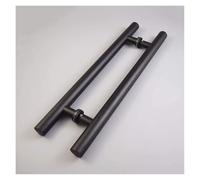 QYEURFOF Maniglie per porte in vetro, Maniglia for porta push-pull commerciale in acciaio inossidabile/Maniglia for del fienile for lass - 4 lunghezze, Nero/Bianco(Length1200mm)