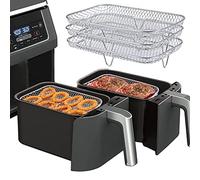 QYEW Rack friggitrice ad aria per friggitrici a doppia aria Per friggitrice ad aria Ninja DZ201 Foodi, tre rack impilabili per friggitrice a doppia aria ninja, rack di disidratazione, accessori per