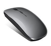 QYFP Mouse Bluetooth, ricaricabile, leggero, senza fili, compatibile con MacBook Pro/Air/Android/iOS Tablet/Laptop/PC/Mac/Computer, Grigio/Nero