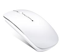 QYFP Mouse Bluetooth, ricaricabile, leggero, senza fili, compatibile con MacBook Pro/Air/Android/iOS Tablet/Laptop/PC/Mac/Computer, Bianco