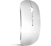 QYFP Mouse Bluetooth, ricaricabile, leggero, senza fili, compatibile con MacBook Pro/Air/Android/iOS Tablet/Laptop/PC/Mac/Computer, Argento