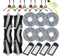 Qygba Kit di Accessori per Ecovacs Deebot X1 Omni / X1 e Omni / X1 Turbo, X1 Omni Ricambio Incluso 2 Spazzole Principali, 4 HEPA Filtro, 6 Panni und 8 Spazzola Laterali
