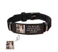 Qygtritvo Braccialetto commemorativo personalizzato con simpatia, regalo di simpatia per una persona cara e animali domestici, F, Nessuna pietra preziosa
