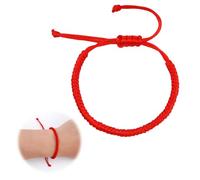 QYHON Bracciale portafortuna da uomo rosso - Bracciale in rame tibetano, tessuto Kabbalah, regolabile, braccialetto buddista, sobrio dell'amicizia, Seta