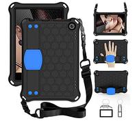 QYiD Custodia Bambini per 2020 All-New Fire HD 8 Plus, EVA Custodia Leggera Protettiva Antiurto per Bambini con Supporto & Tracolla per All-New Fire HD 8 (10th Generation, 2020 Release), Nero/Blu