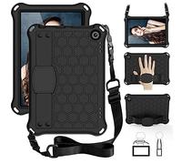 QYiD Custodia Bambini per 2020 All-New Fire HD 8 Plus, EVA Custodia Leggera Protettiva Antiurto per Bambini con Supporto & Tracolla per All-New Fire HD 8 (10th Generation, 2020 Release), Nero/Nero