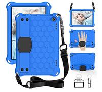QYiD Custodia Bambini per 2020 all-New Fire HD 8 Plus, Eva Custodia Leggera Protettiva Antiurto per Bambini con Supporto & Tracolla per all-New Fire HD 8 (10th Generation, 2020 Release), Blu/Nero