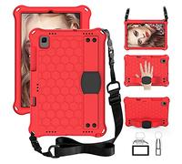 QYiD Custodia Bambini per Galaxy Tab S6 Lite 10.4 (2020) P615/P610, Eva Custodia Leggera Protettiva Antiurto per Bambini con Supporto & Portapenna, Tracolla per Galaxy Tab S6 Lite 10.4", Rosso/Nero