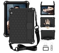 QYiD Custodia Bambini per Huawei MediaPad T3 10, EVA Custodia Leggera Protettiva Antiurto per Bambini con Supporto & Tracolla per Huawei Mediapad T3 10 9.6 Pollici 2018 Tablet, Nero/Nero