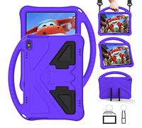 QYiD Custodia Bambini per Huawei MediaPad T5 10 2018, Rigida Custodia Antiurto Leggero Non-Toxic Eva Protettiva con Kicksupporto & Tracolla per Huawei MediaPad T5 10.1 Pollici Tablet, Viola
