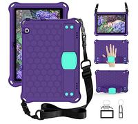 QYiD Custodia Bambini per Huawei MediaPad T5 10, EVA Custodia Leggera Protettiva Antiurto per Bambini con Supporto & Tracolla per Huawei Mediapad T5 10 10.1 Pollici 2018 Tablet, Viola/Aqua
