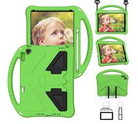 QYiD Custodia Bambini per iPad 8th/7th Generation, Rigida Custodia Antiurto Leggero Non-Toxic Eva Protettiva con Kicksupporto & Tracolla, Portamatite per 2020/2019 New iPad 10.2 Pollici, Verde