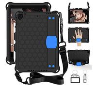 QYiD Custodia Bambini per iPad Air 1, Anti-fall Bambini EVA Custodia Protettiva Antiurto con Supporto & Portapenna, Tracolla per Apple iPad Air 1 (A1474 / A1475 / A1476), Nero/Blu