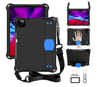 QYiD Custodia Bambini per iPad PRO 11" 2020/2018, Bambini Eva Custodia Protettiva Antiurto con Supporto & Portapenna, Tracolla per Apple New iPad PRO 11 Pollici 2nd/1st, Nero/Aqua