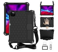 QYiD Custodia Bambini per iPad Pro 11" 2020/2018, Bambini EVA Custodia Protettiva Antiurto con Supporto & Portapenna, Tracolla per Apple New iPad Pro 11 Pollici 2nd/1st, Nero/Nero