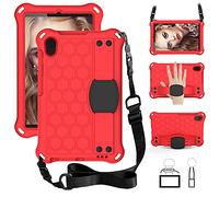 QYiD Custodia Bambini per Mediapad M5 Lite 8 2019, EVA Custodia Leggera Protettiva Antiurto per Bambini con Supporto & Tracolla per Huawei Mediapad M5 Lite 8.0 Pollici 2019, Rosso/Nero