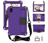 QYiD Custodia Bambini per Mediapad M5 Lite 8 2019, Eva Custodia Leggera Protettiva Antiurto per Bambini con Supporto & Tracolla per Huawei Mediapad M5 Lite 8.0 Pollici 2019, Viola/Nero