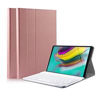 QYiD Custodia con Tastiera per Galaxy Tab A 8.0 2019 SM-T290 / SM-T295, Sottile Pelle PU Custodia con Magnetically Wireless Tastiera per Samsung Tab A 8.0 Pollici 2019 SM-T290/T295, RoseGold