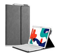 QYiD Custodia con Tastiera per Huawei MatePad 10.4" 2020, Business Custodia Protettiva in Pelle con Magnetically Tastiera Removibile per Huawei MatePad 10.4 Pollici 2020, Grigio