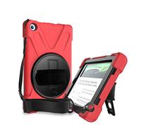 QYiD Custodia per Fire HD 8 2018/2017, Heavy Duty Antiurto Protettiva con 360 Supporti Girevoli/Cinturino a Mano, Tracolla per Fire HD 8 Tablet (8th/7th Generation, 2018/2017 Release) (Rosso)