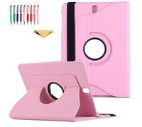QYiD Custodia per Galaxy Tab 3 7.0" T210, PU Pelle Flip Protettivo Stand Custodia Ruotare Cover con Portapenne per Samsung Galaxy Tab 3 7-Pollici P3200 T210 T217, Pink