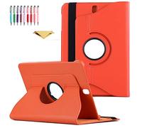 QYiD Custodia per Galaxy Tab 4 7.0 SM-T230, PU Pelle Flip Protettivo Stand Custodia Ruotare Cover con Portapenne per Samsung Galaxy Tab 4 7-Pollici Tablet, Models SM-T230, SM-T231, SM-T235, Arancia