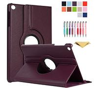 QYiD Custodia per Galaxy Tab A 10.1" SM-T580, PU Pelle Flip Protettivo Stand Custodia Ruotare Cover con Portapenne per Samsung Galaxy Tab A 10.1 Pollici SM-T580 T585 T587 (No S Pen Version), Viola