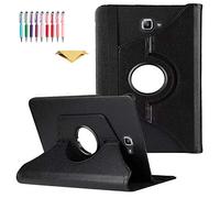 QYiD Custodia per Galaxy Tab A 10.1" SM-T580, PU Pelle Flip Protettivo Stand Custodia Ruotare Cover con Portapenne per Samsung Galaxy Tab A 10.1 Pollici SM-T580 T585 T587 (No S Pen Version), Nero