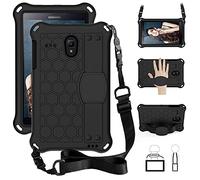 QYiD Custodia per Galaxy Tab A 8.0 2018 (SM-T387) per Bambini Leggero Eva Protective per Bambini con Kickstand/Grip Handle & Tracolla per 8.0 Pollici Galaxy Tab A 2018 SM-T387, Nero/Nero
