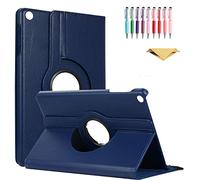 QYiD Custodia per Galaxy Tab A 8.0 2019 T290 T295, PU Pelle Flip Protettivo Stand Custodia Ruotare Cover con Portapenne per 8.0 Pollici Galaxy Tab A 2019 Without S Pen Model SM-T290 SM-T295, Blu
