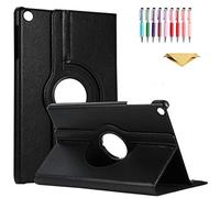 QYiD Custodia per Galaxy Tab A 8.0 SM-P200/P205, PU Pelle Flip Protettivo Stand Custodia Ruotare Cover con Portapenne per Samsung Galaxy Tab A 8 Pollici 2019 Release with S Pen Version, Nero