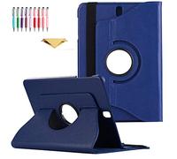 QYiD Custodia per Galaxy Tab A 9.7 SM-T550, PU Pelle Flip Protettivo Stand Custodia Ruotare Cover con Portapenne per Samsung Galaxy Tab A 9.7 SM-T550 / T551, Blu