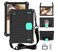 QYiD Custodia per Galaxy Tab A7 10.4" 2020, Eva Custodia Leggera Protettiva Antiurto per Bambini con Supporto & Portapenna, Tracolla per 10.4 Pollici Galaxy Tab A7 2020 SM-T500/ T505/ T507, Nero/Aqua