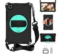 QYiD Custodia per Galaxy Tab A7 10.4" 2020, Leggera Eva Custodia Bambini Robusta con Hand Tracolla e Kickstand Rotante per 10.4 Pollice Galaxy Tab A7 2020 SM-T500/ T505/ T507, Nero/Aqua