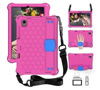 QYiD Custodia per Galaxy Tab A7 Lite Case, 8.7 Pollici Tablet Cases 2021, Eva Custodia Leggera Protettiva Antiurto per Bambini con Supporto & Portapenna, Tracolla per SM-T220/T220, Rose/Blue