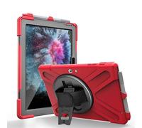 QYiD Custodia per Galaxy Tab Active PRO 10.1, Heavy Duty Rigido Antiurto Protettiva con 360 Supporti Girevoli/Cinturino a Mano, Tracolla per Galaxy Tab Active PRO 10.1 SM-T540/T547 (Rosso)