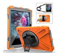 QYiD Custodia per Galaxy Tab Active PRO 10.1, Heavy Duty Rigido Antiurto Protettiva con 360 Supporti Girevoli/Cinturino a Mano, Tracolla per Galaxy Tab Active PRO 10.1 SM-T540/T547 (Arancia)