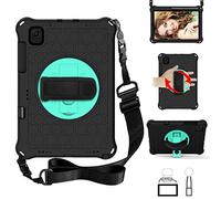 QYiD Custodia per Galaxy Tab S5e Case 2019, Leggera Eva Custodia Bambini Robusta con Portamatite, Hand Tracolla e Kickstand per Galaxy Tab S5e 10.5 Pollice 2019 SM-T720/T725/T727, Nero/Aqua