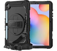 QYiD Custodia per Huawei MatePad T8 8.0 Pollici 2020, Antiurto Robusto e Resistente Custodia con Pellicola Protettiva, 360 Supporto Rotante e Tracolla Protettiva per Huawei MatePad T8 8.0 2020, Nero
