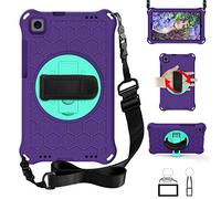 QYiD Custodia per Huawei MediaPad M3 Lite 8.0, Leggera Eva Custodia Bambini Robusta con Hand Tracolla e Kickstand Rotante per Huawei MediaPad M3 Lite 8.0 CPN-W09 CPN-L09, Nero/Aqua