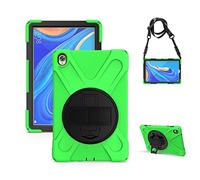 QYiD Custodia per Huawei MediaPad M5 10.8 / M5 PRO 10.8, Heavy Duty Rigido Antiurto Protettiva con 360 Supporti Girevoli/Cinturino a Mano, Tracolla per MediaPad M5 / M5 PRO 10.8 inch 2018, Verde