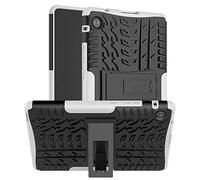 QYiD Custodia per Huawei MediaPad T3 10, Hybrid Armor TPU Silicone & Duro PC Protezione Cover con Kickstand per Huawei MediaPad T3 10 9.6 Pollici (AGS-W09/AGS-L09), Bianca
