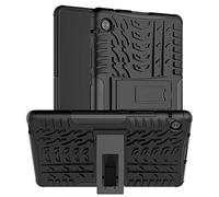 QYiD Custodia per Huawei MediaPad T3 10, Hybrid Armor TPU Silicone & Duro PC Protezione Cover con Kickstand per Huawei MediaPad T3 10 9.6 Pollici (AGS-W09/AGS-L09), Nero