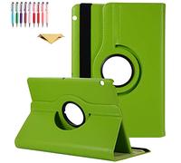QYiD Custodia per Huawei MediaPad T3 9.6, PU Pelle Flip Protettivo Stand Custodia Ruotare Cover con Portapenne per Huawei MediaPad T3 10 AGS-L03, Verde