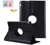 QYiD Custodia per Huawei MediaPad T3 9.6, PU Pelle Flip Protettivo Stand Custodia Ruotare Cover con Portapenne per Huawei MediaPad T3 10 AGS-L03, Nero