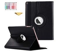 QYiD Custodia per iPad 10.2 2019/iPad 7th Generation, PU Pelle Flip Protettivo Stand Custodia Ruotare Cover con Portapenne per iPad 7th Generation, Nero