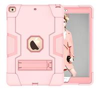 QYiD Custodia per iPad 10.2 / 7th Generation Hybrid Heavy Duty Defender Antiurto Protective con Stand per Apple iPad 10.2 (2019) / A2200 / A2198 / A2232 (Rosegold)